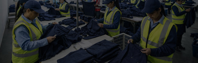 Quality control inspection during Nomadic industrial garment manufacturing